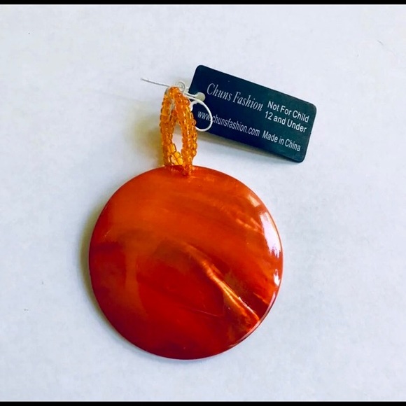 Chuns Fashion Jewelry - Beautiful Round Orange Pendant